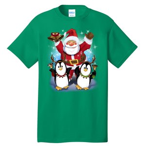 Penguin Dance With Santa Tall T-Shirt