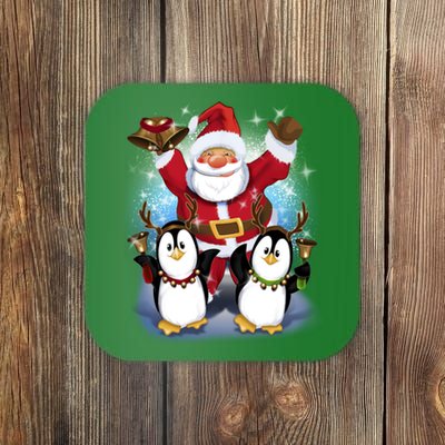 Penguin Dance With Santa Coaster