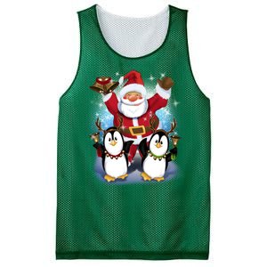 Penguin Dance With Santa Mesh Reversible Basketball Jersey Tank