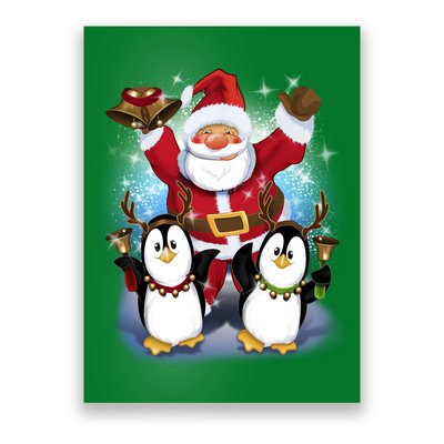 Penguin Dance With Santa Poster