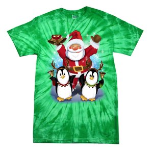 Penguin Dance With Santa Tie-Dye T-Shirt