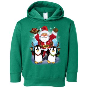 Penguin Dance With Santa Toddler Hoodie