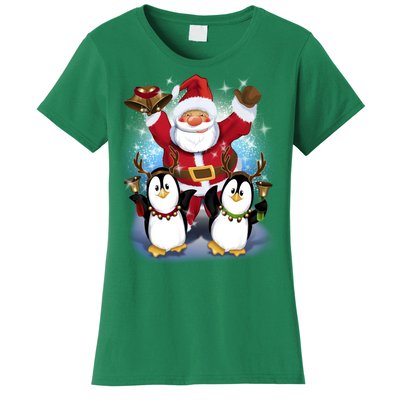 Penguin Dance With Santa Women's T-Shirt