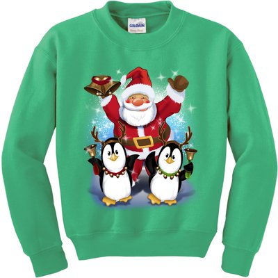 Penguin Dance With Santa Kids Sweatshirt