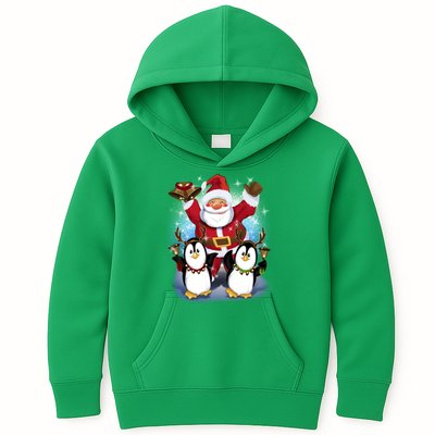 Penguin Dance With Santa Kids Hoodie