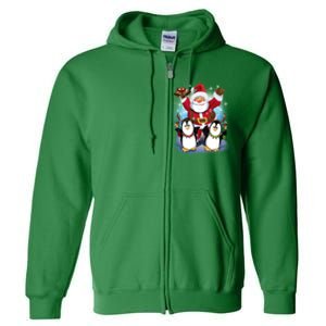 Penguin Dance With Santa Full Zip Hoodie