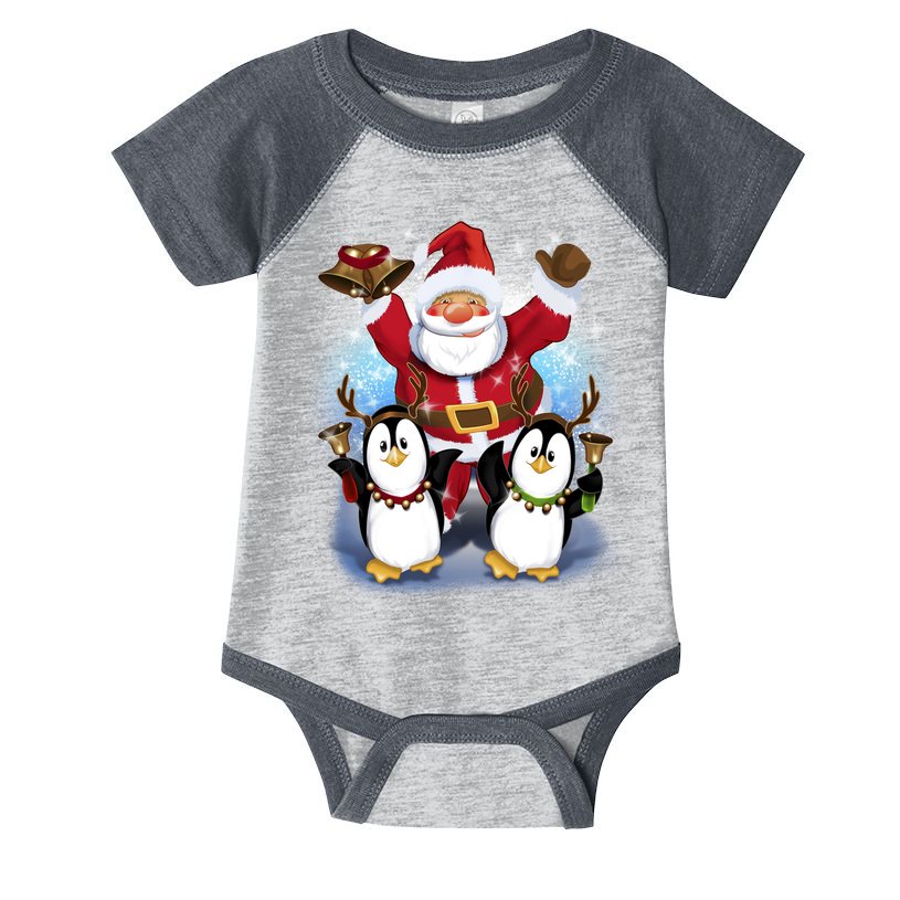 Penguin Dance With Santa Infant Baby Jersey Bodysuit