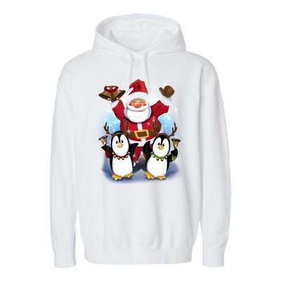 Penguin Dance With Santa Garment-Dyed Fleece Hoodie