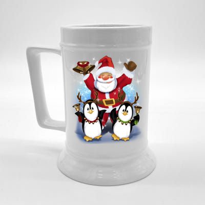 Penguin Dance With Santa Beer Stein