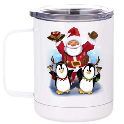 Penguin Dance With Santa 12 oz Stainless Steel Tumbler Cup