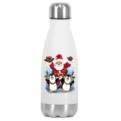 Penguin Dance With Santa Stainless Steel Insulated Water Bottle