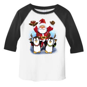 Penguin Dance With Santa Toddler Fine Jersey T-Shirt