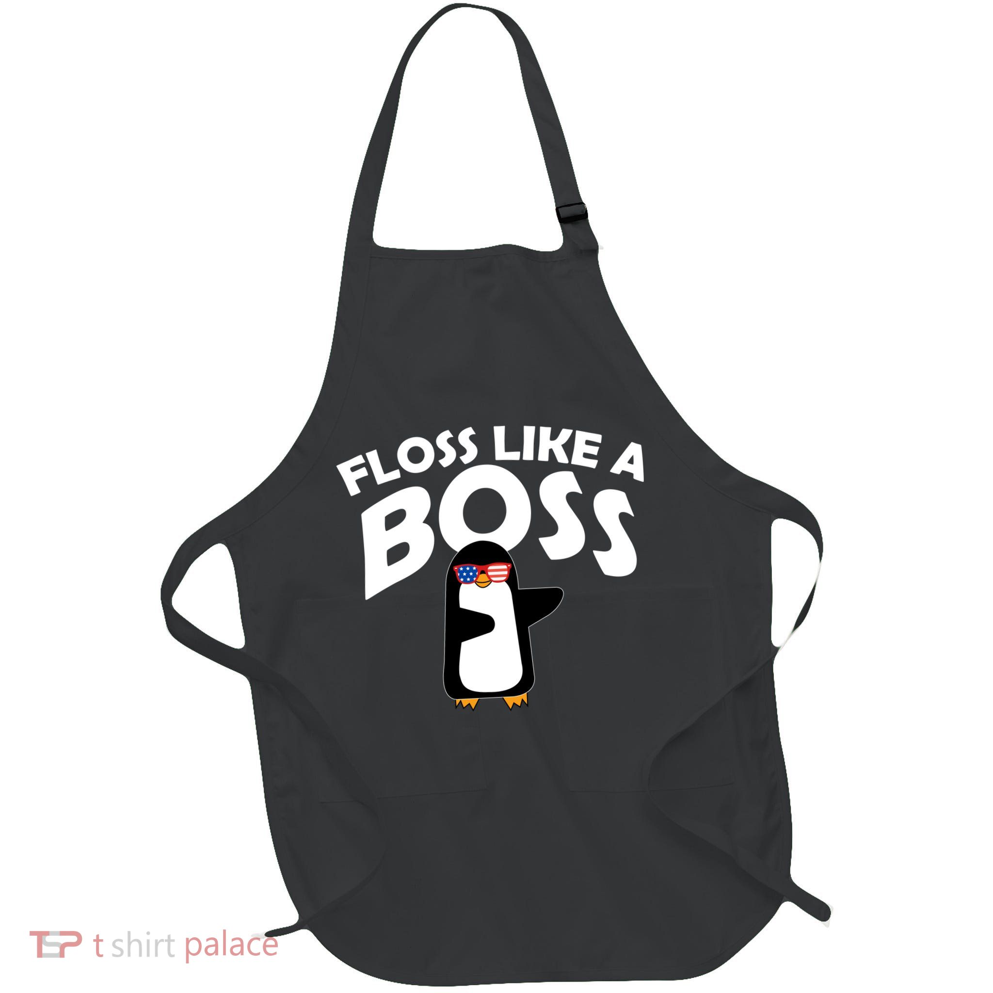 Penguin Floss Like A Boss Full-Length Apron With Pockets
