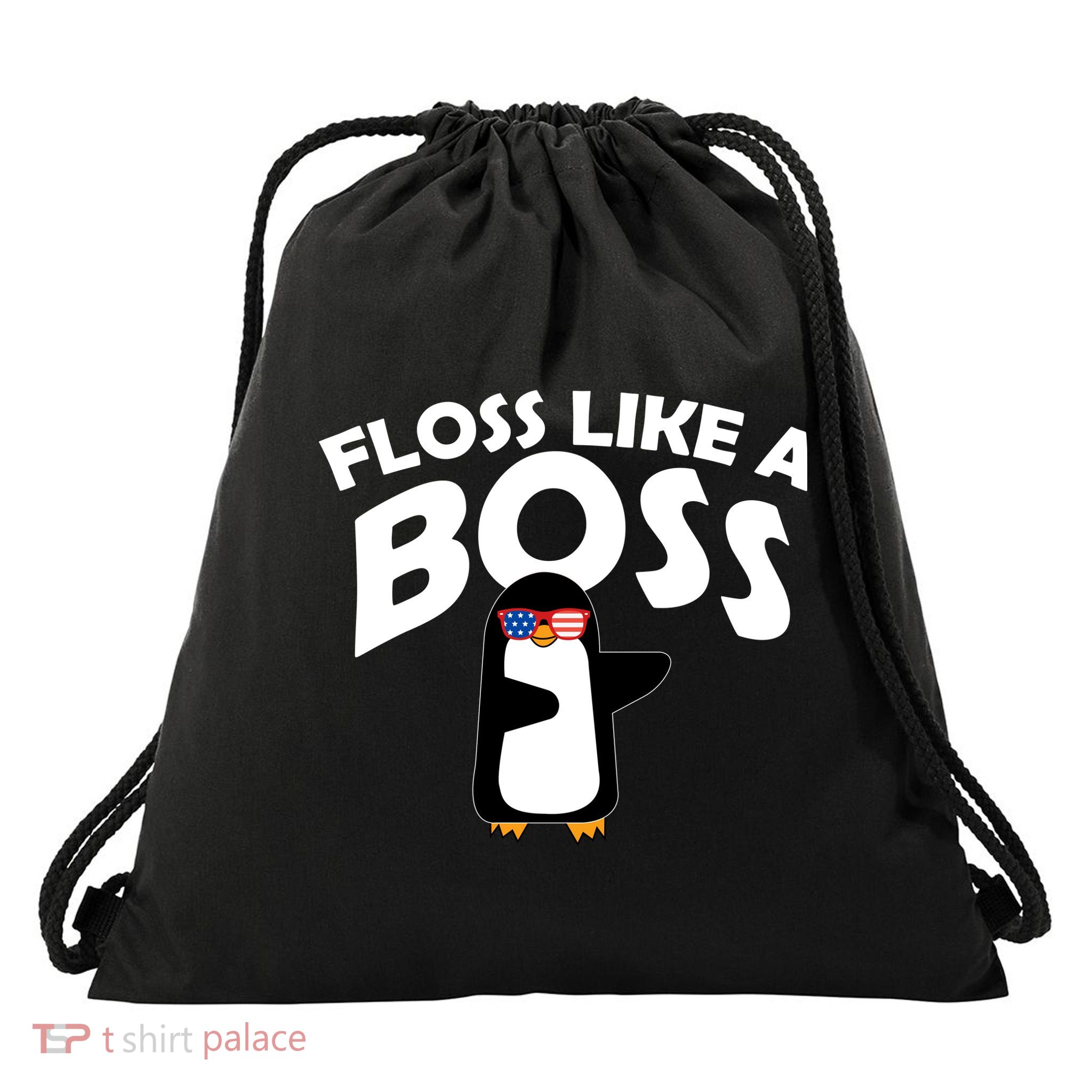 Penguin Floss Like A Boss Drawstring Bag