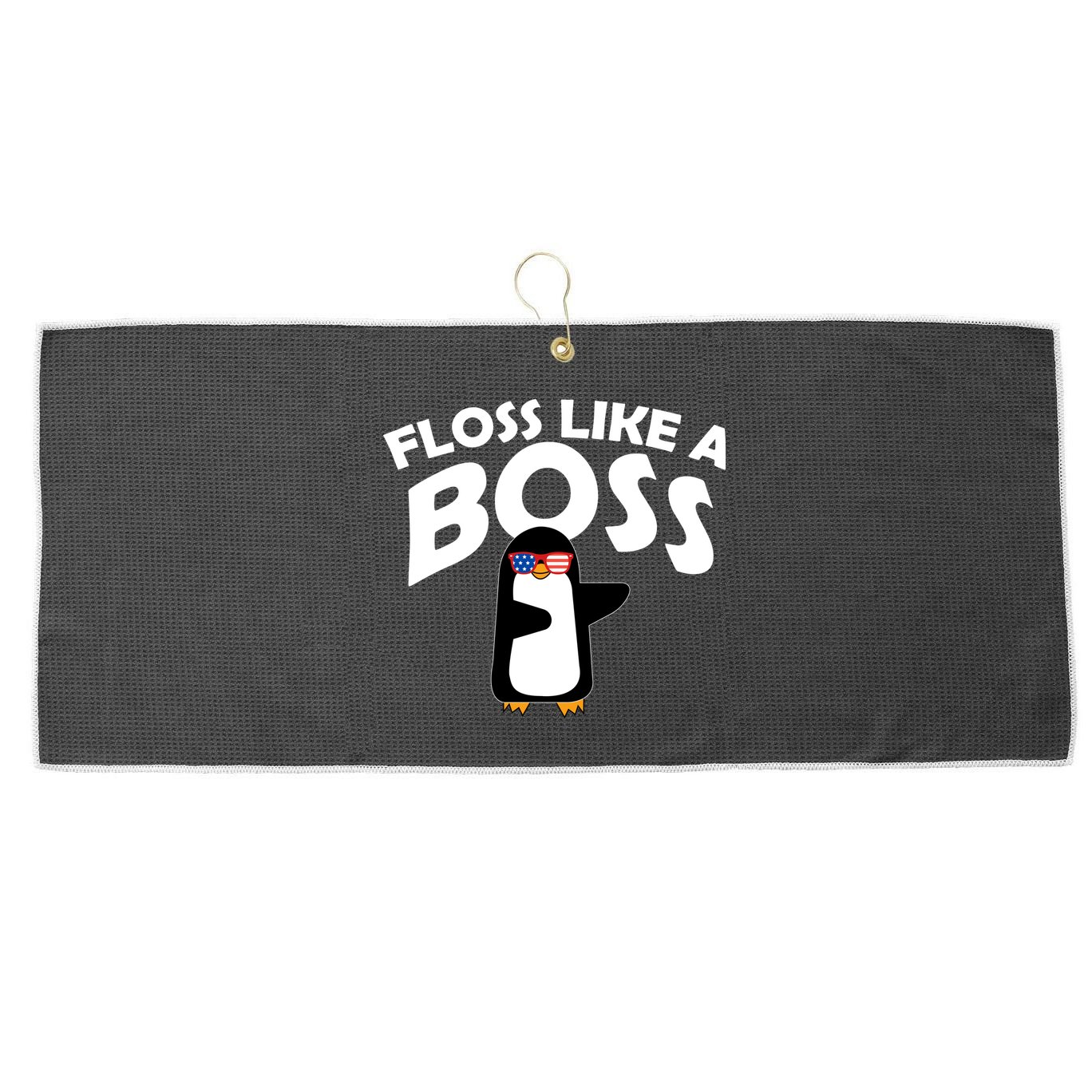 Penguin Floss Like A Boss Large Microfiber Waffle Golf Towel