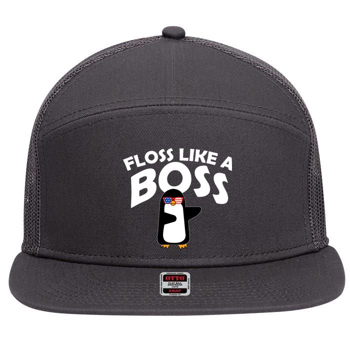 Penguin Floss Like A Boss 7 Panel Mesh Trucker Snapback Hat