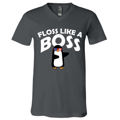 Penguin Floss Like A Boss V-Neck T-Shirt