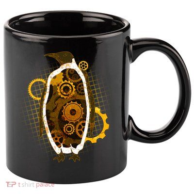 Penguin Gears 11oz C Handle Ceramic Mug