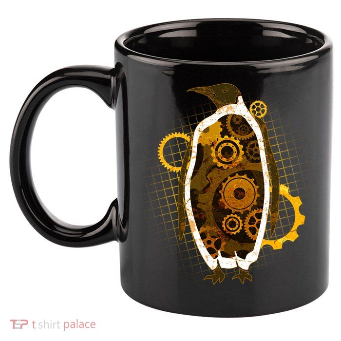 Penguin Gears 11oz C Handle Ceramic Mug