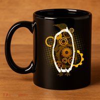 Penguin Gears 11oz C Handle Ceramic Mug