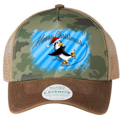 Penguin Skating Merry Christmas Legacy Tie Dye Trucker Hat