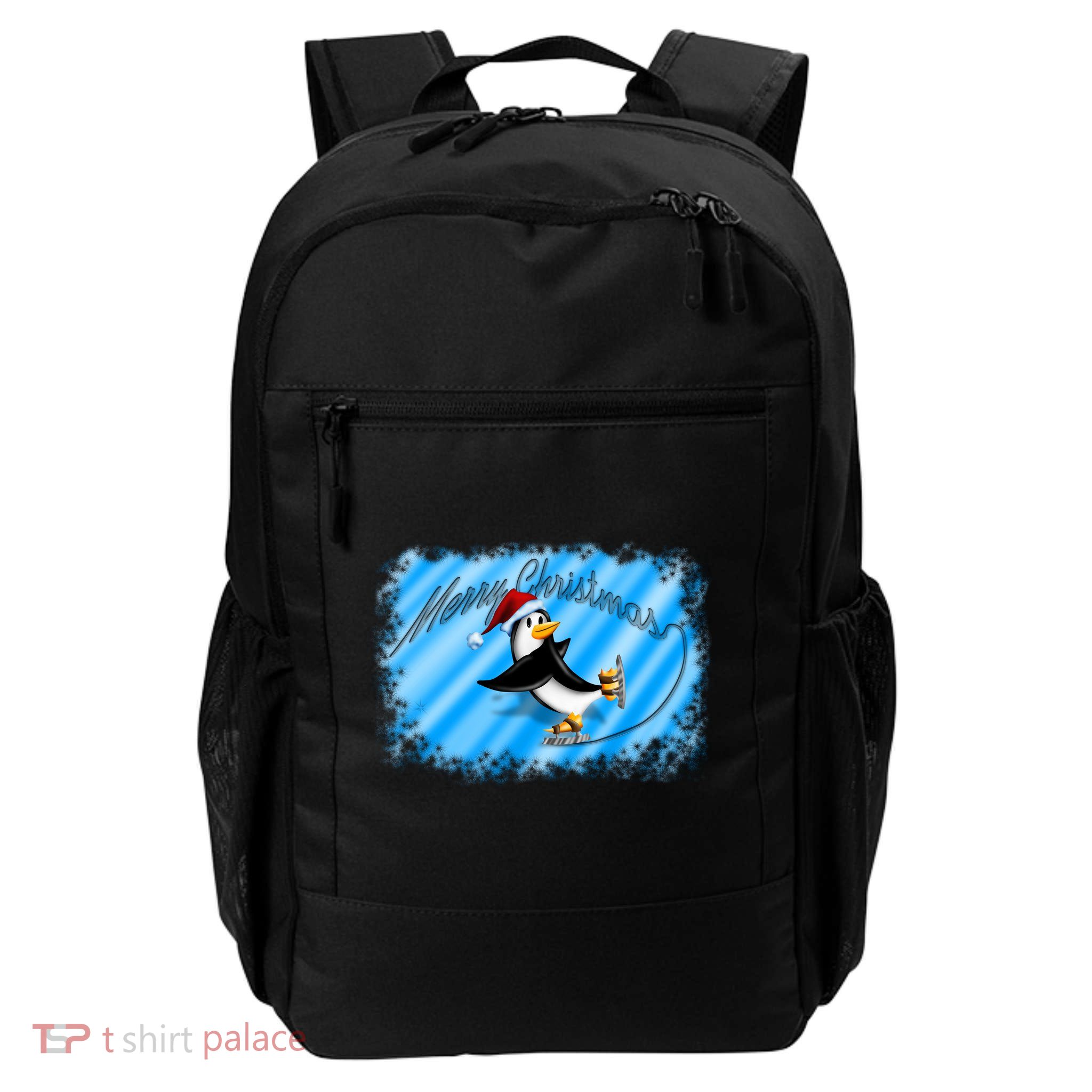 Penguin Skating Merry Christmas Backpack