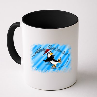Penguin Skating Merry Christmas Mug