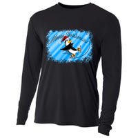 Penguin Skating Merry Christmas Cooling Performance Long Sleeve Crew