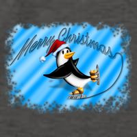 Penguin Skating Merry Christmas Vector Backpack