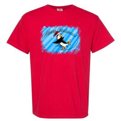 Penguin Skating Merry Christmas Garment-Dyed Heavyweight T-Shirt