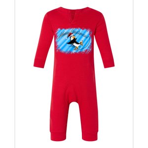 Penguin Skating Merry Christmas Infant Fleece One Piece