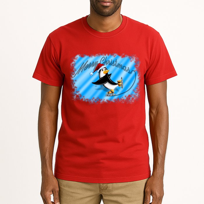 Penguin Skating Merry Christmas Tall T-Shirt