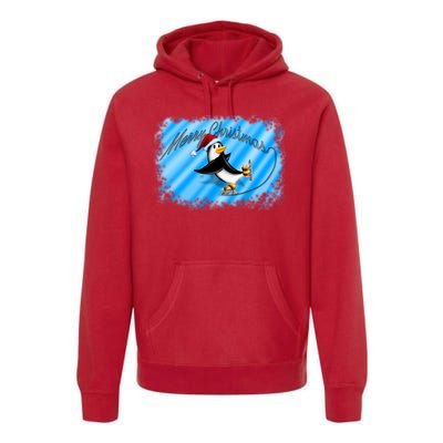 Penguin Skating Merry Christmas Premium Hoodie