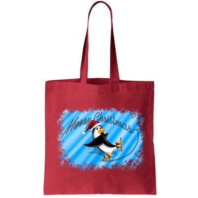 Penguin Skating Merry Christmas Bag