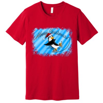 Penguin Skating Merry Christmas Premium T-Shirt