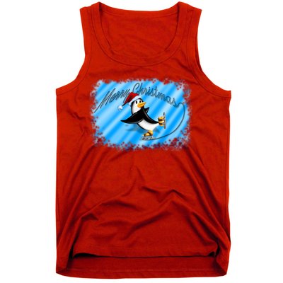 Penguin Skating Merry Christmas Tank Top