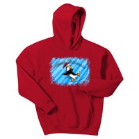 Penguin Skating Merry Christmas Kids Hoodie