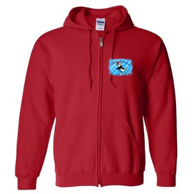 Penguin Skating Merry Christmas Full Zip Hoodie