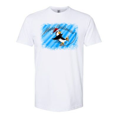 Penguin Skating Merry Christmas Softstyle® CVC T-Shirt