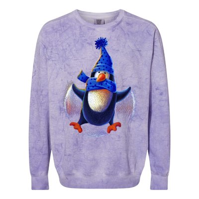 Penguin Snow Angel Colorblast Crewneck Sweatshirt