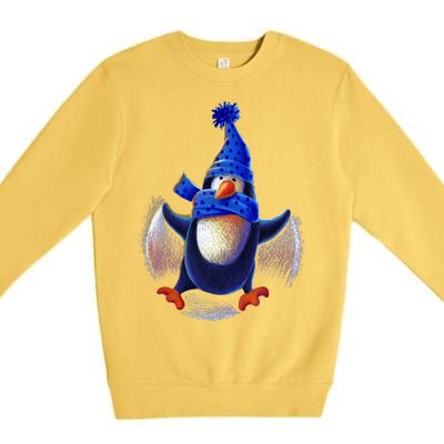 Penguin Snow Angel Premium Crewneck Sweatshirt