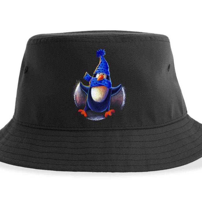 Penguin Snow Angel Sustainable Bucket Hat