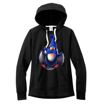 Penguin Snow Angel Women's Fleece Hoodie