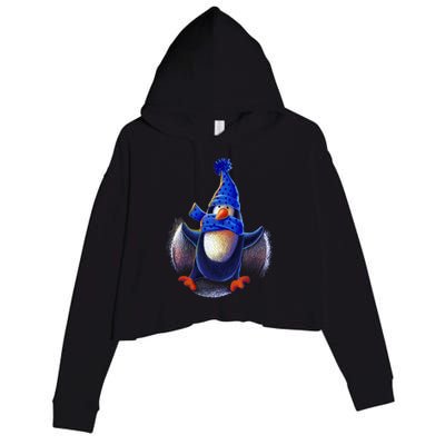 Penguin Snow Angel Crop Fleece Hoodie