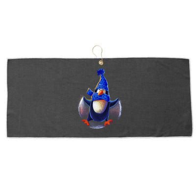 Penguin Snow Angel Large Microfiber Waffle Golf Towel