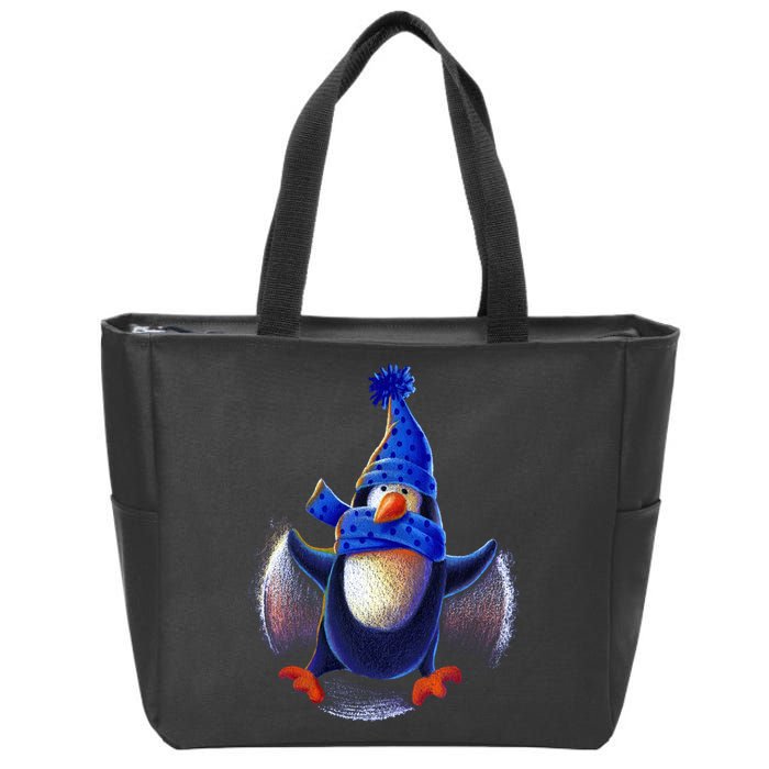 Penguin Snow Angel Zip Tote Bag