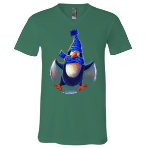 Penguin Snow Angel V-Neck T-Shirt