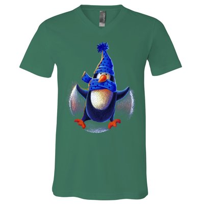 Penguin Snow Angel V-Neck T-Shirt