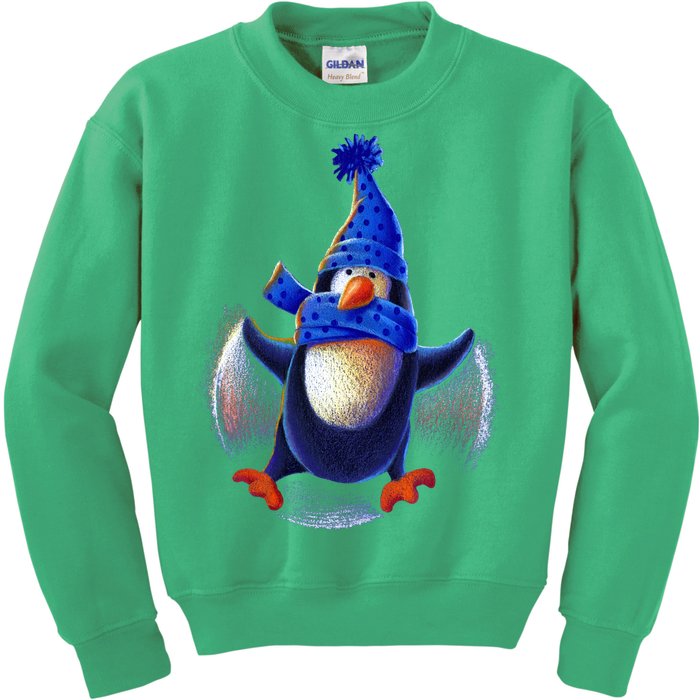 Penguin Snow Angel Kids Sweatshirt