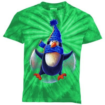 Penguin Snow Angel Kids Tie-Dye T-Shirt